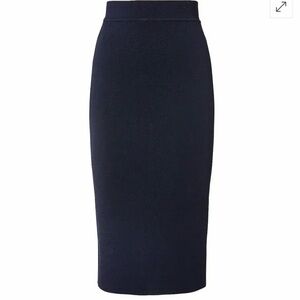 Scanlan Theodore TUXEDO Crepe Knit Pencil Skirt Navy NEW - XS / 2